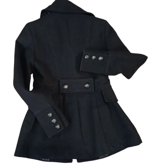 JESSICA SIMPSON Black Fitted Peacoat XSM- Like New. - Picture 2 of 8